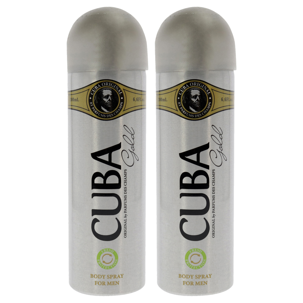 Cuba Gold by Cuba for Men - 6.6 oz Body Spray - Pack of 2